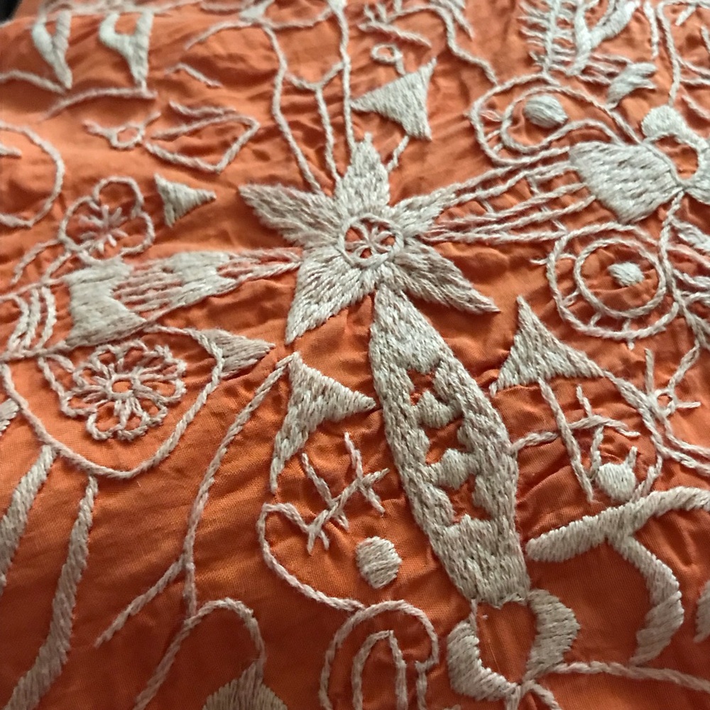 Chan Luu Silk Ballet Embroidered Skirt in Tangerine - Picture 10 of 16
